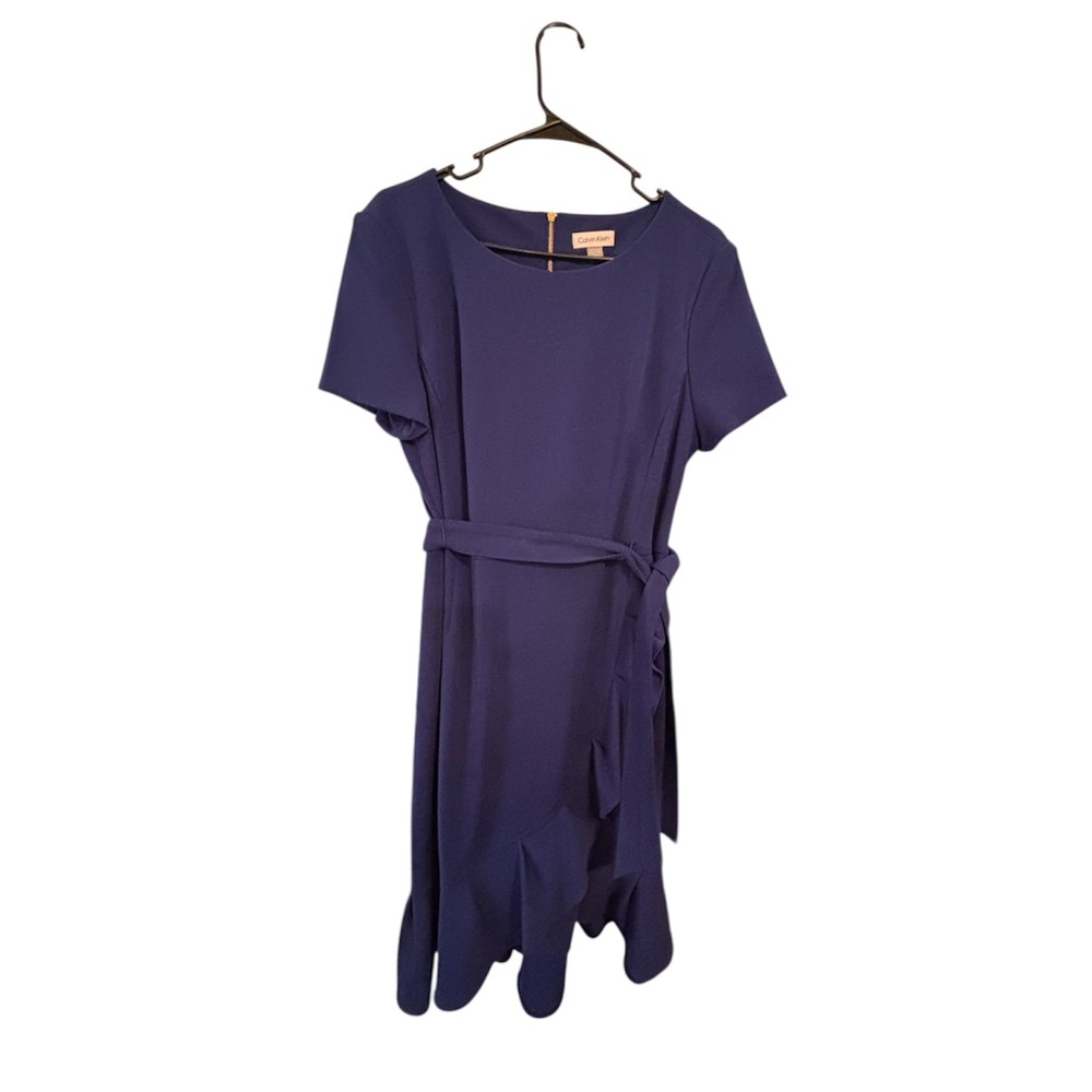 Calvin Klein blue faux wrap dress
